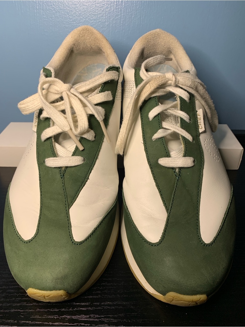 Saysh Green & White Women's Athletic Sneakers